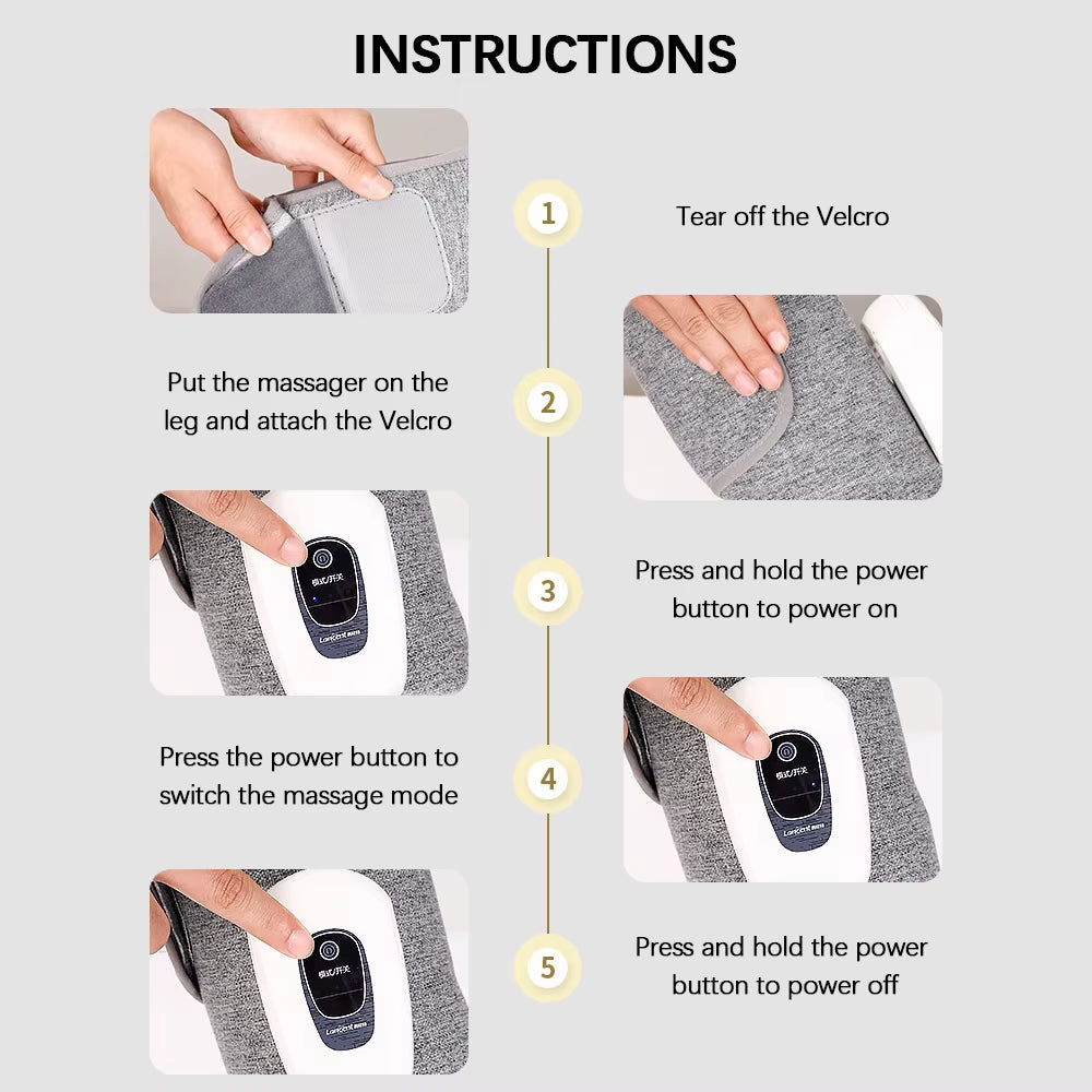 Eletric 360° Air Pressure Calf Massager Wireless Leg Massage 3 Mode Airbag Compresstion Relax Foot Calf Muscle Relieve Fatigue