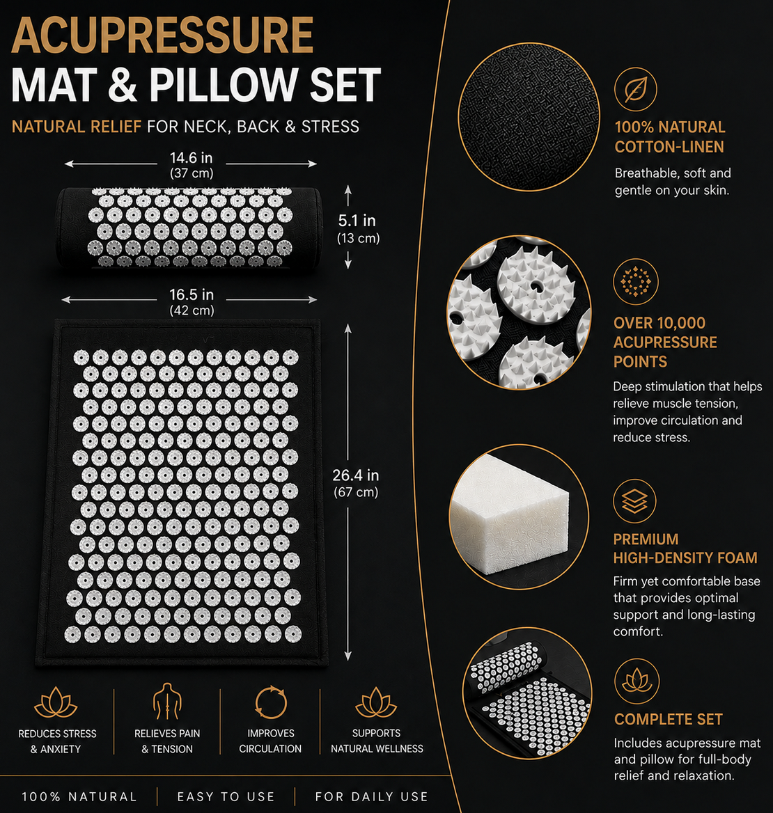 Acupressure Mat – Relieve Pain & Reduce Stress